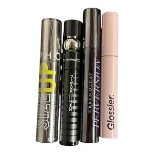 Set of 4 Full Size Black Mascaras: Sephora, MAC, Glossier & Urban Decay